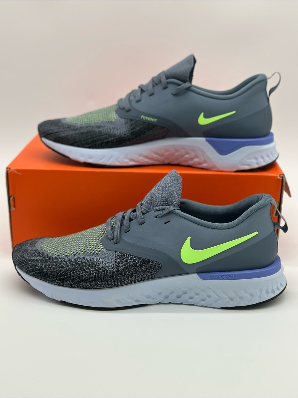 Nike Men’s Grey Athletic Shoes with Volt Swoosh